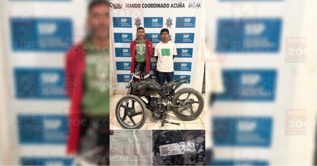Entre lo incautado se encuentran un chasis, un motor, un tanque de gasolina y dos neumáticos de motocicleta