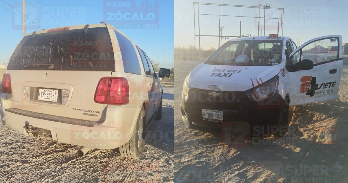 Percance entre un taxi y una camioneta no deja heridos