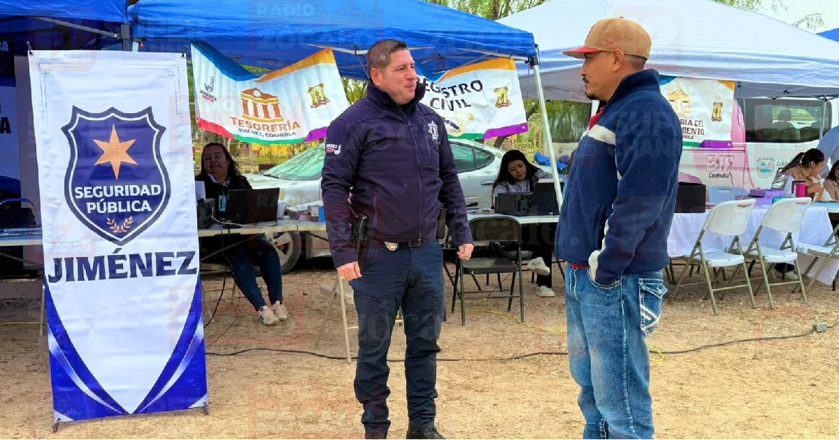 Policía de Jiménez atiende a la comunidad del Ejido Santa María