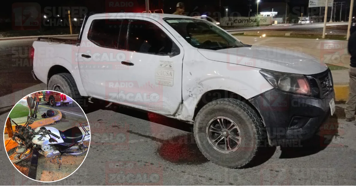 Camioneta invade paso y provoca accidente en zona centro