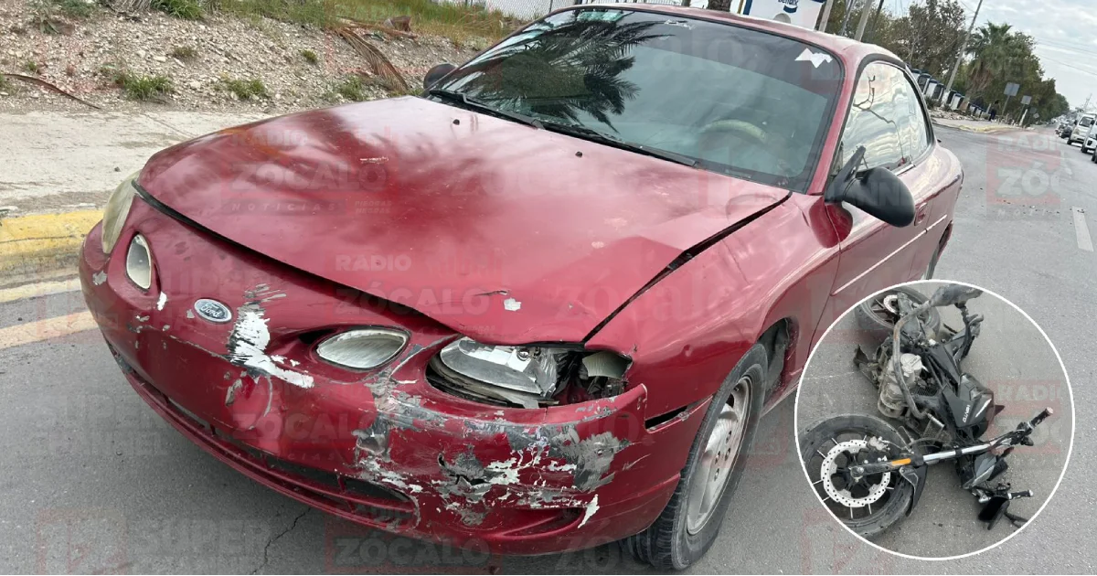 Motociclista lesionado tras percance vial
