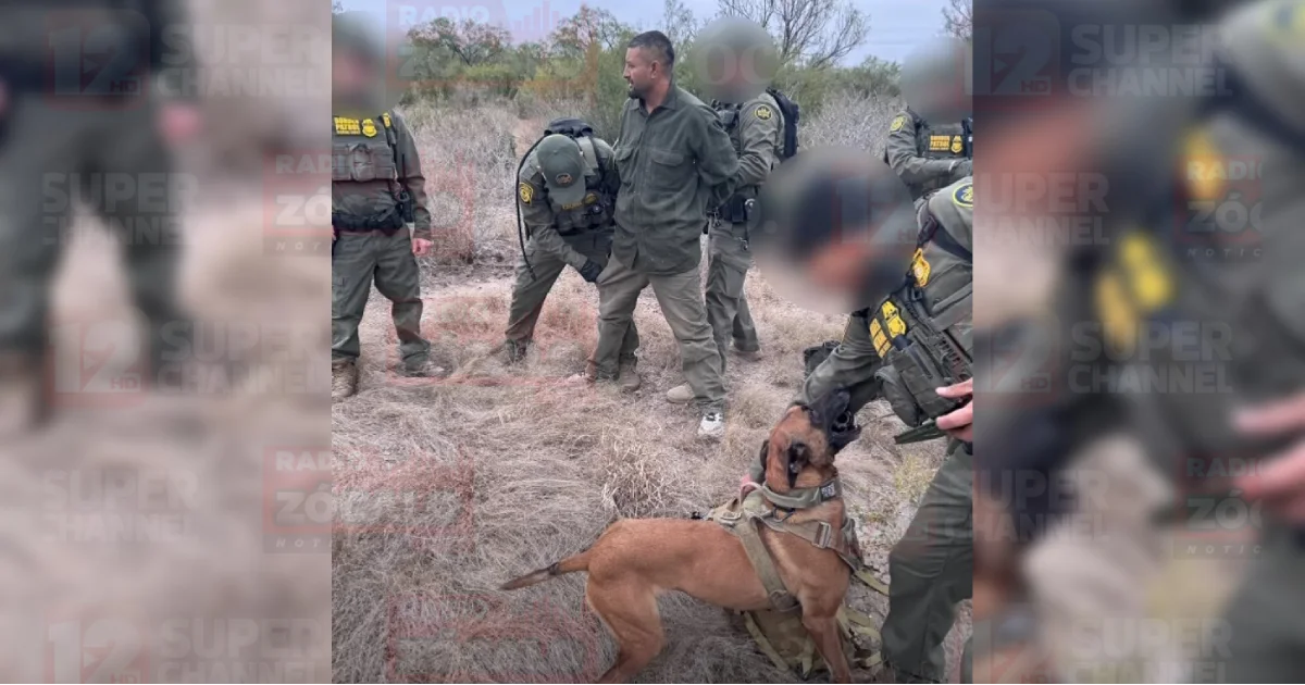 El agente canino Bona participó en el seguimiento del individuo, logrando su localización en un terreno entre la maleza