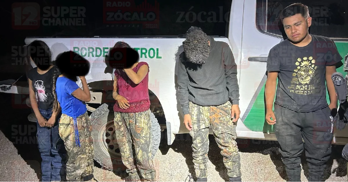 Las cinco personas son originarias del estado de Guerrero, México, y fueron aseguradas durante patrullajes de vigilancia en la zona