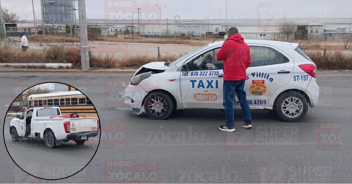 Taxi choca por alcance a camioneta