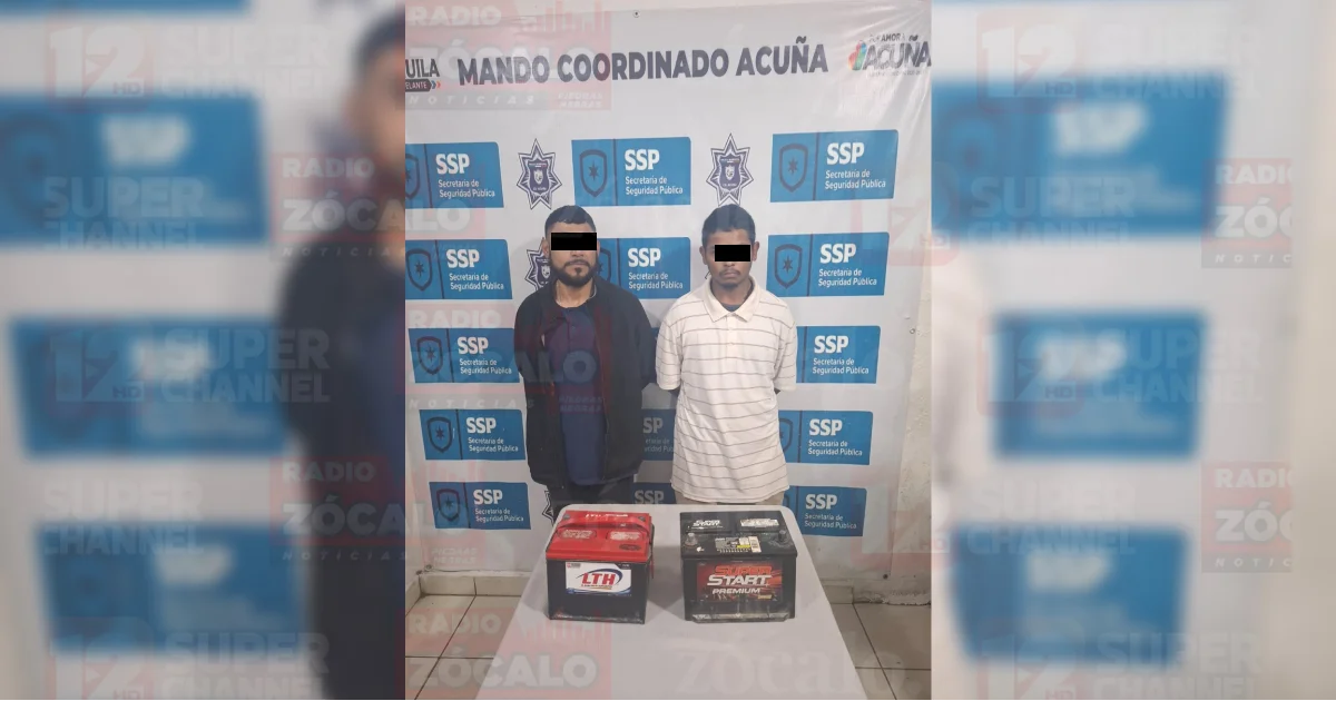Capturan a dos con baterías robadas